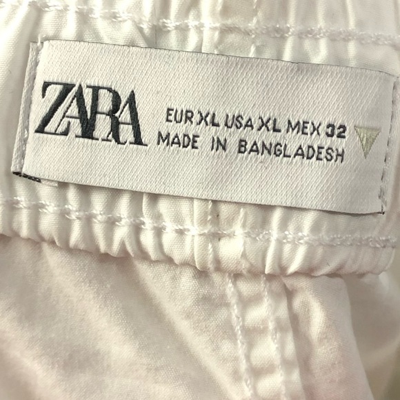 Zara White Baggy Tapered Leg High Rise Pull On Pants XL - Picture 3 of 4